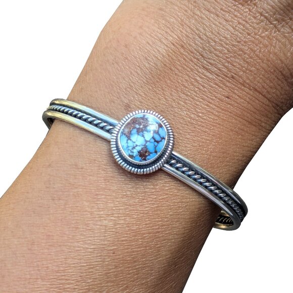 Navajo Sterling Silver Bracelet Turquoise Genuine Native American Jewelry 6.5 ** - Picture 12 of 12